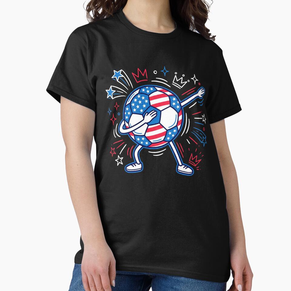 Dabbing Soccer Player T-Shirt for Boys & Men, American Sports Tee, Fun Dabbing Soccer T-Shirt for Boys, Men Women, Sports Enthusiast Wear by humex