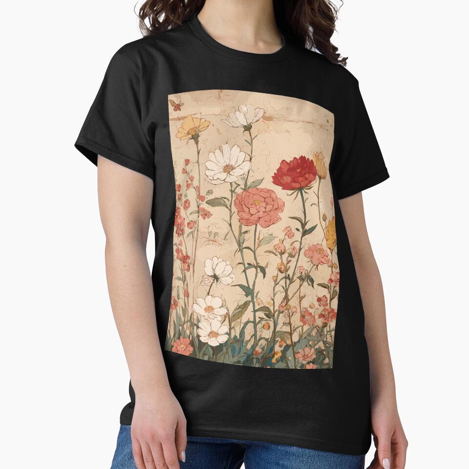 Romantic Botanicals Delicate Floral Light Academia by bapupa T-Shirts, Hoodie, Sweatshirt | BlankRebels.com (Image 2)