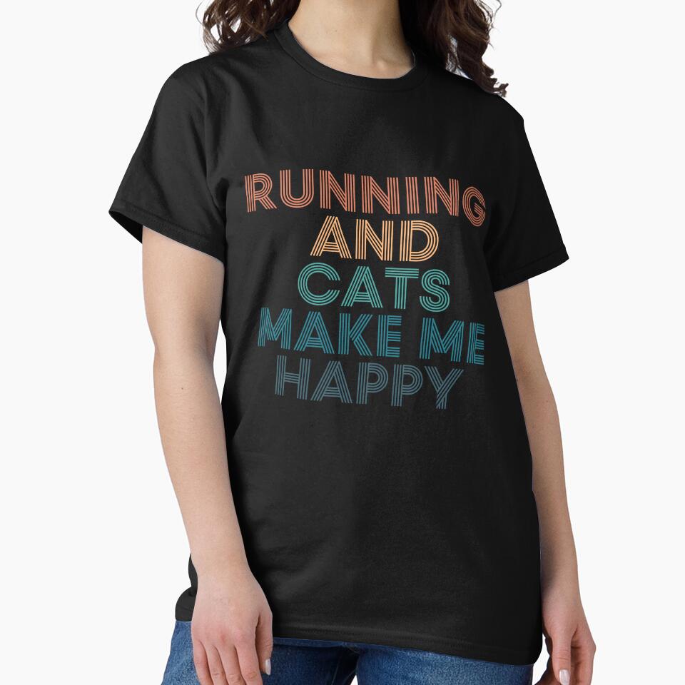 Running And Cats Make Me Happy- Gift for Running & Cats Fans by kindxinn T-Shirts, Hoodie, Sweatshirt (Image 2)