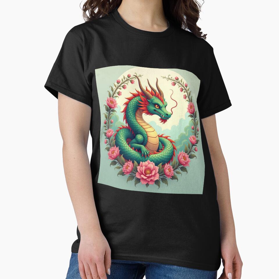 Dragon In Flowers by Planetporridge T-Shirts, Hoodie, Sweatshirt | BlankRebels.com (Image 2)