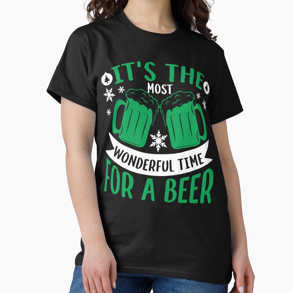 Beer - Christmas, Wonderful Time For A Beer by UnknownArtistt T-Shirts, Hoodie, Sweatshirt | BlankRebels.com (Image 2)