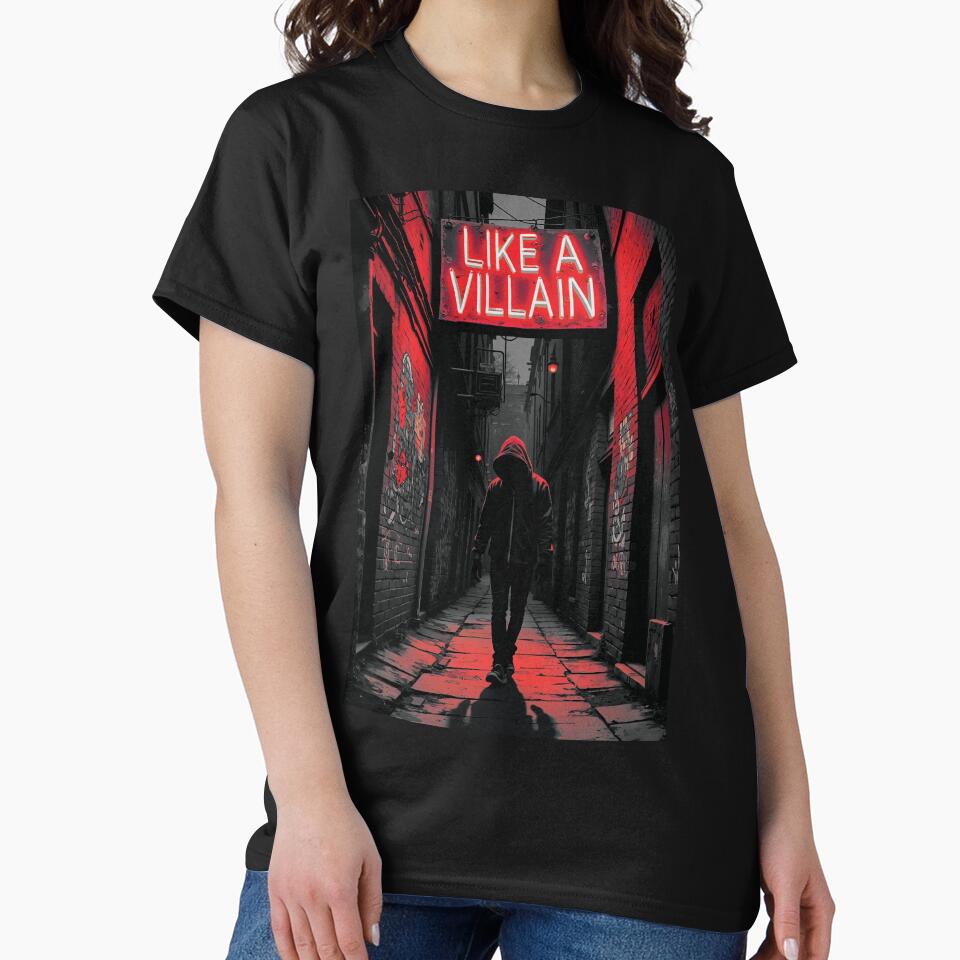 Like a Villain, Graphic, Music Lover, Em, Rock Metal, Metalcore Alternative by SRM Art Designs T-Shirts,... (Image 2)
