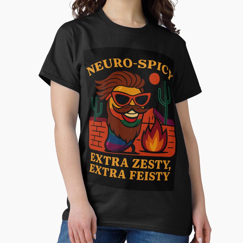 NEURO-SPICY EXTRA ZESTY EXTRA FEISTY, RAINBOW JALAPENO SHORT BROWN HAIR MUSTACHE BEARD by... (Image 2)