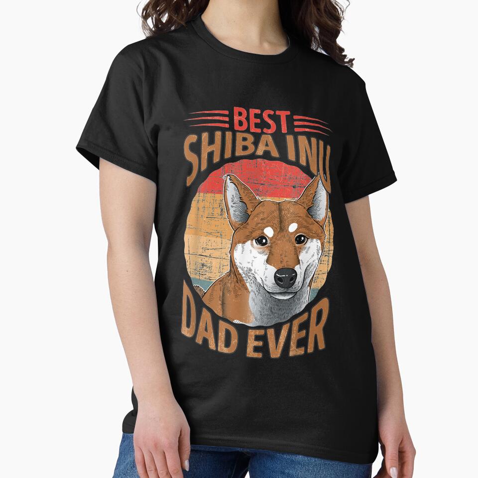 Vintage Best Shiba Inu Dad Ever Dog Dad by jennifera11 T-Shirts, Hoodie, Sweatshirt | BlankRebels.com (Image 2)