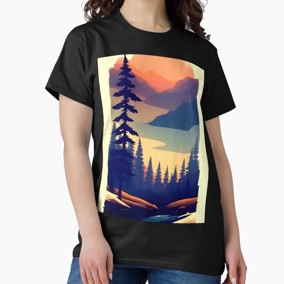 Enhance Your Home with Our Beautiful Collection of Minimalist Tree and Mountain View Prints by supeart