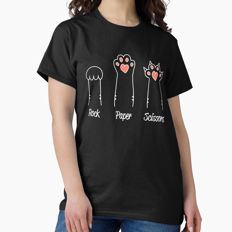 Rock Paper Scissors Funny Cat Paw T-Shirts, Hoodie, Sweatshirt
