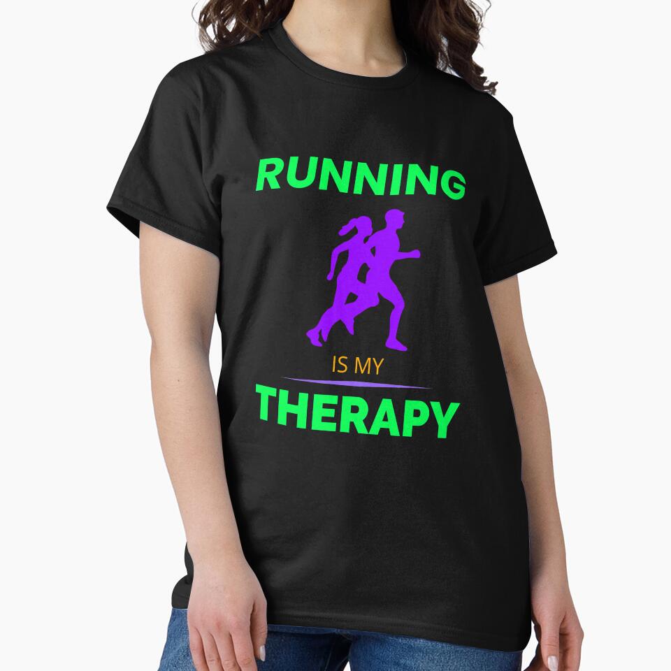 Running Is My Therapy T-shirt by colortrends