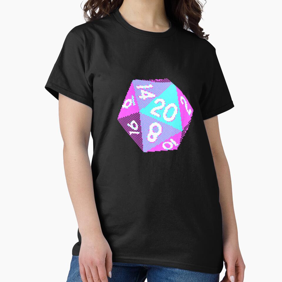 8Bit Vaporwave D20 Dice T-Shirts, Hoodie, Sweatshirt