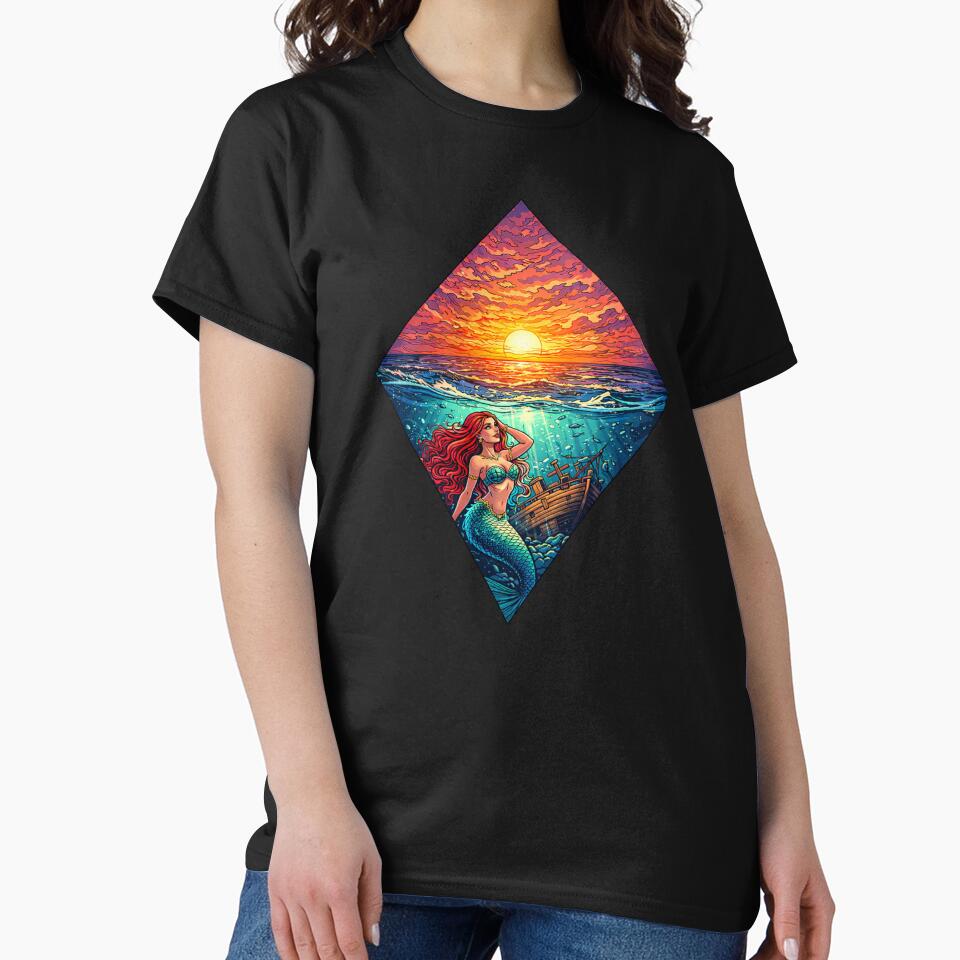 Beautiful Mermaid Sunset by Planetporridge T-Shirts, Hoodie, Sweatshirt | BlankRebels.com (Image 2)