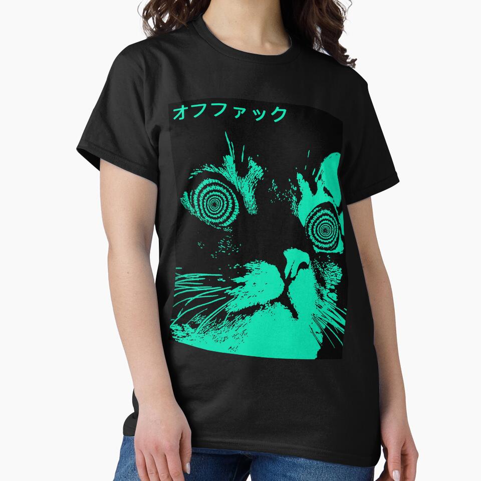 Vaporwave Cool Cat Japanese Urban Neon Style by OWLvision33 T-Shirts, Hoodie, Sweatshirt | BlankRebels.com (Image 2)