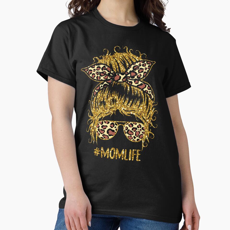 Mom Life Gold Leopard brown yellow black by ShutterKapan T-Shirts, Hoodie, Sweatshirt | BlankRebels.com (Image 2)