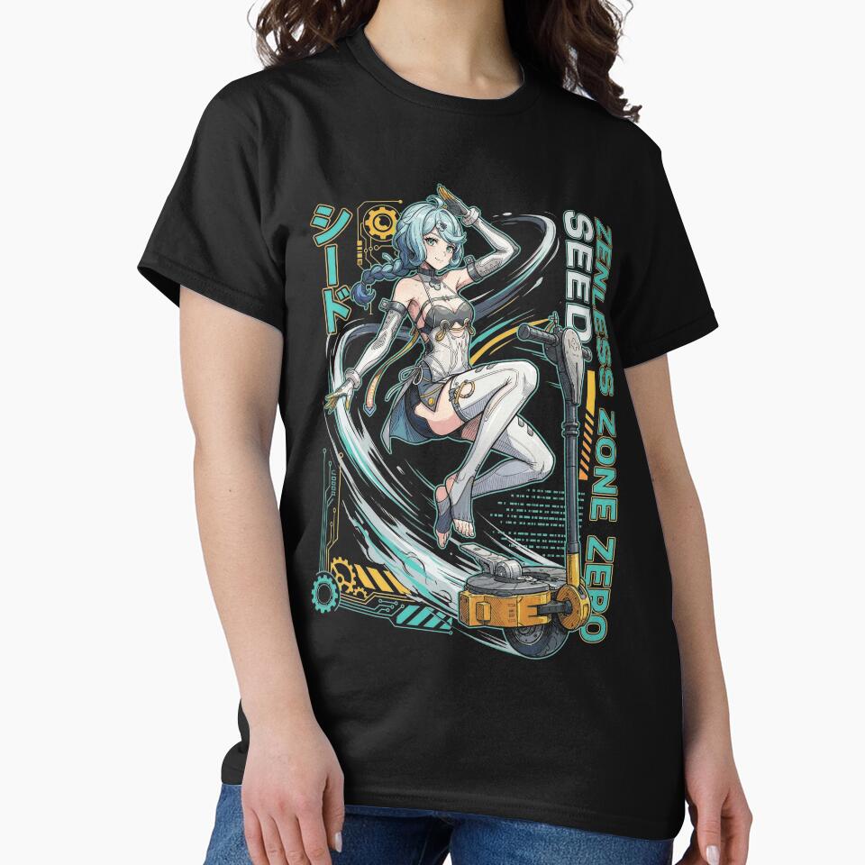 Seed Zenless Zone Zero Retrowave Synth Neon Mecha by HakoCity T-Shirts, Hoodie, Sweatshirt | BlankRebels.com (Image 2)