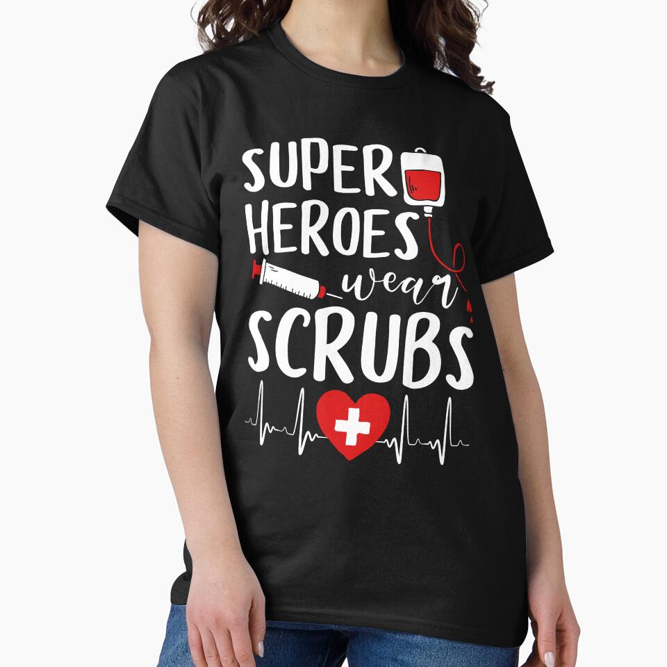 Nurses - Superheroes Wear Scrubs by SunsetGloww T-Shirts, Hoodie, Sweatshirt | BlankRebels.com (Image 2)