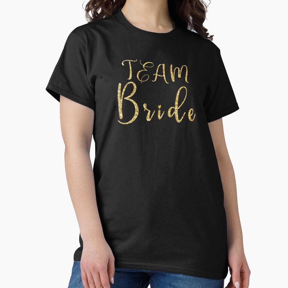 Unite in Gold: Elevate Your Hen Party with the Stylish Team Bride Text in Sparkling Gold by EmeraldeaArt... (Image 2)