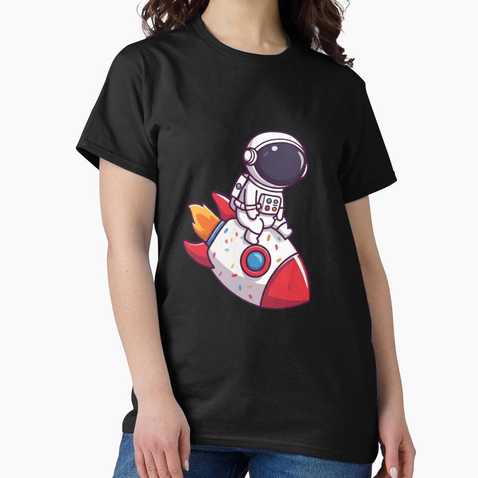 Chibi Astronaut Sitting on a Cupcake Rocket – Funny Kawaii Space Design by ColorSplash123 T-Shirts, Hoodie,... (Image 2)