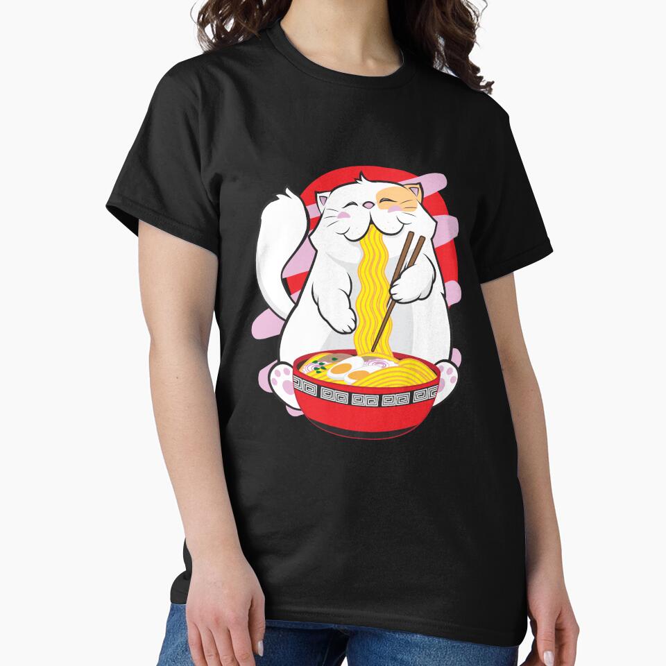 Kawaii Ramen Cat Noodles Japaneese Food T-Shirts, Hoodie, Sweatshirt