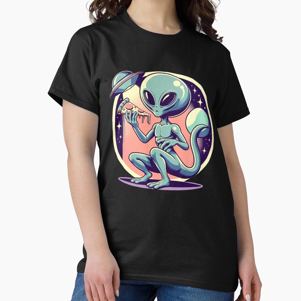Funny Alien Pizza Lover, UFO by Logiamerch T-Shirts, Hoodie, Sweatshirt | BlankRebels.com (Image 2)