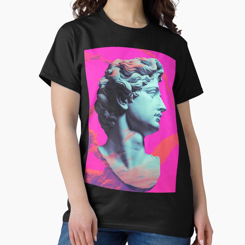Retro Resonance: Antique Bust in Synthwave Glow by Mullet Monkey T-Shirts, Hoodie, Sweatshirt | BlankRebels.com (Image 2)