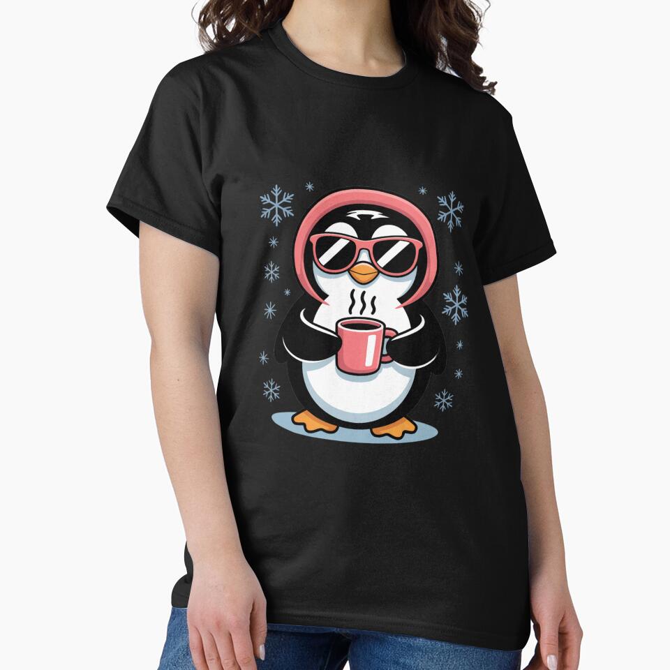 Lazy Penguin – Cute Funny Kawaii Coffee Design by ColorSplash123 T-Shirts, Hoodie, Sweatshirt | BlankRebels.com (Image 2)