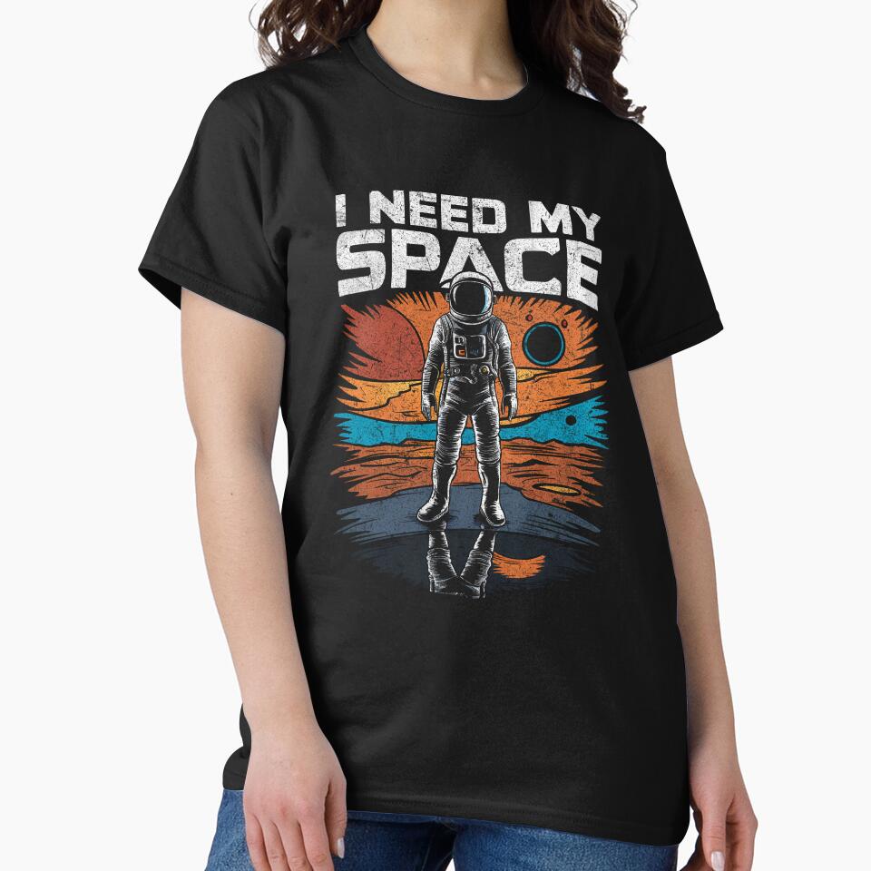 Vintage Spaceman - I Need My Space Design by LettuceWearIt T-Shirts, Hoodie, Sweatshirt | BlankRebels.com (Image 2)