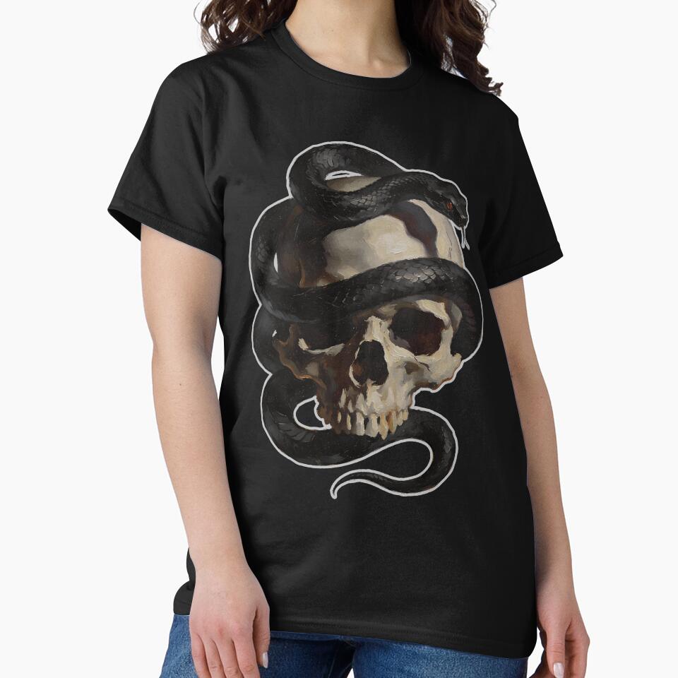 Venomous Embrace: Gothic Skull & Serpent Power by cr6zym1nd T-Shirts, Hoodie, Sweatshirt | BlankRebels.com (Image 2)
