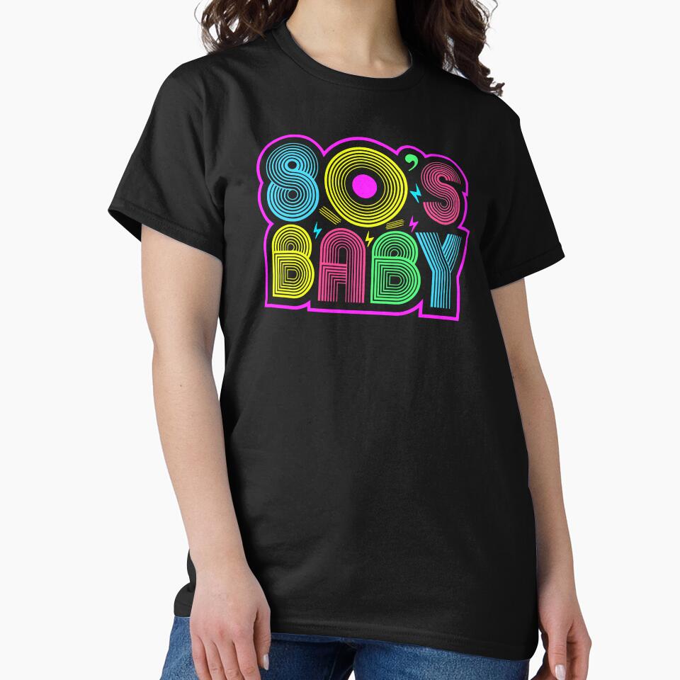 80s Baby - Vintage Retro Fashion Costume T-Shirt by biNutz Hoodie, Sweatshirt | BlankRebels.com (Image 2)