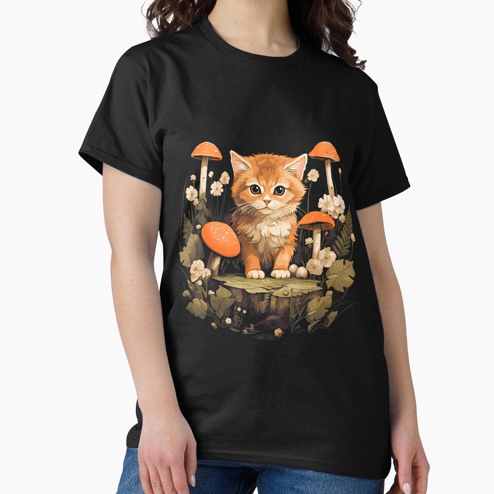 Cottagecore Cat Flower Aesthetic Mushroom For Women by markettathorn T-Shirts, Hoodie, Sweatshirt | BlankRebels.com (Image 2)