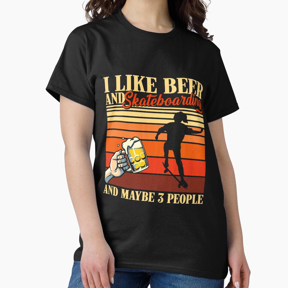 Vintage Beer Skateboarding And Maybe 3 People by LucianaShop T-Shirts, Hoodie, Sweatshirt | BlankRebels.com (Image 2)