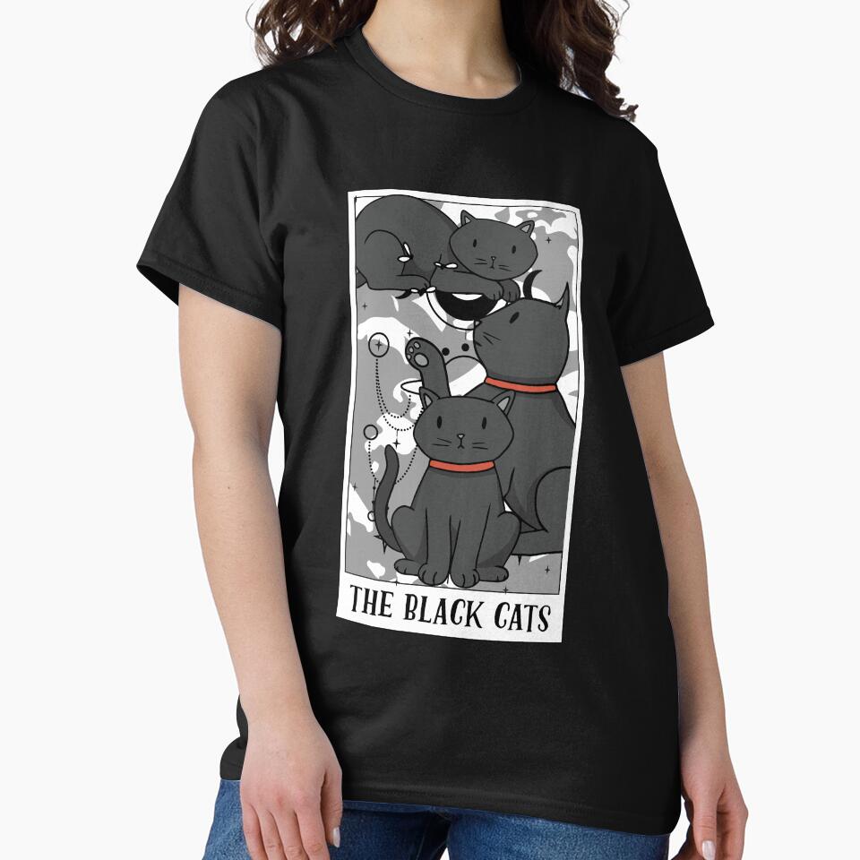 Funny The Black Cats Tarot Card The Cat Tarot Cartomancy Fan by Nessshirts T-Shirts, Hoodie, Sweatshirt (Image 2)