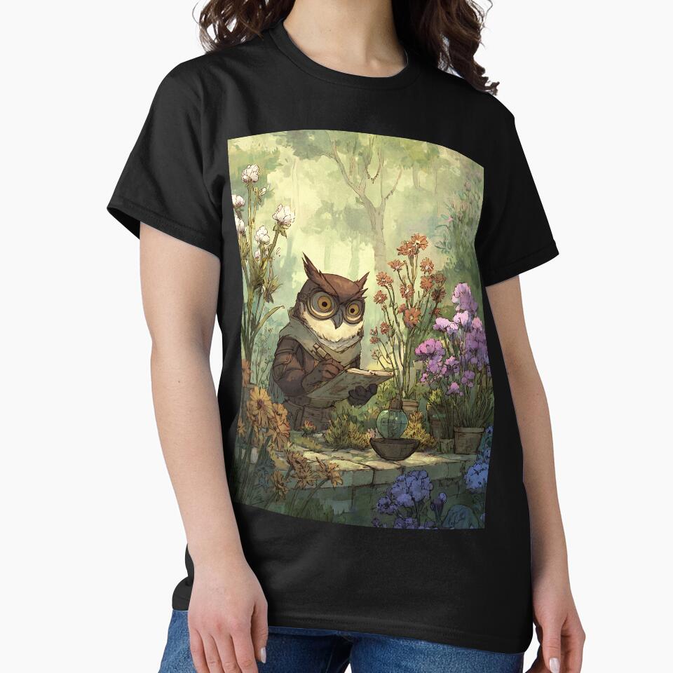 Light Academia Art: Owl's Botanical Sketchbook by bapupa T-Shirts, Hoodie, Sweatshirt | BlankRebels.com (Image 2)