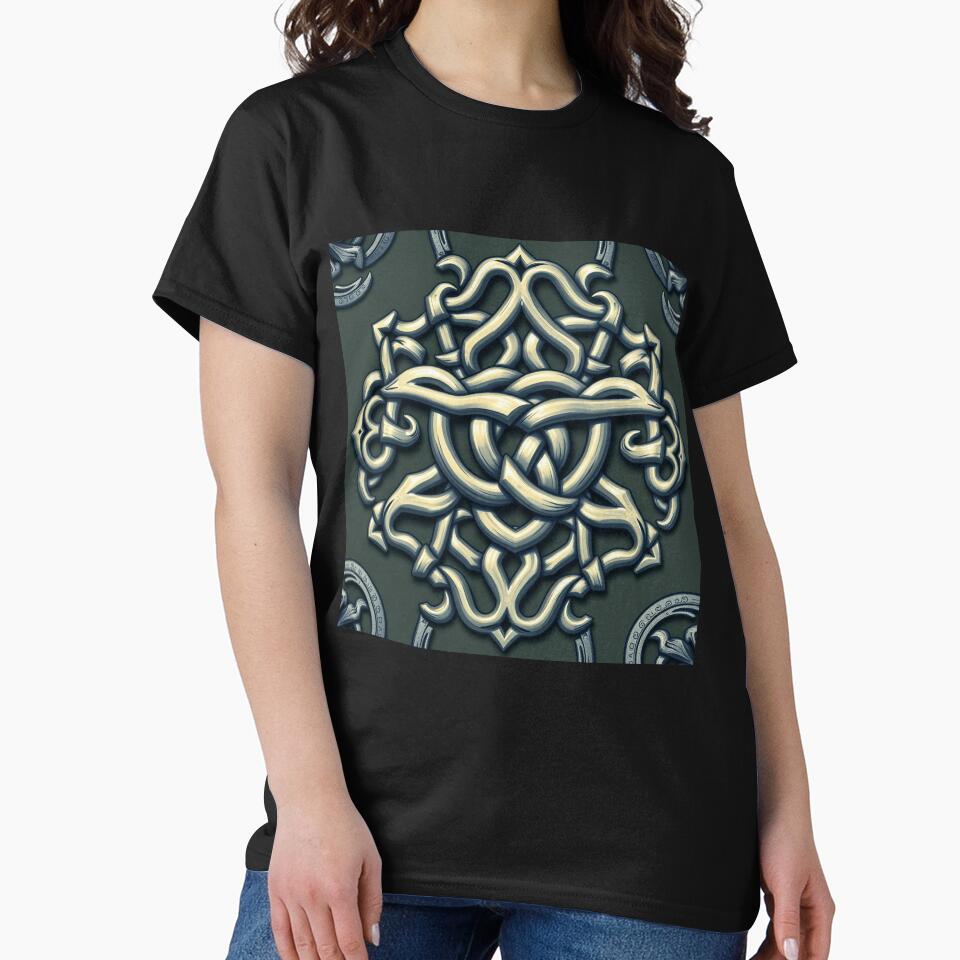 Celtic Tree of Life Seamless Pattern T-Shirt, 3D Viking clothing design, Halloween Decor for Home, apparel and... (Image 2)
