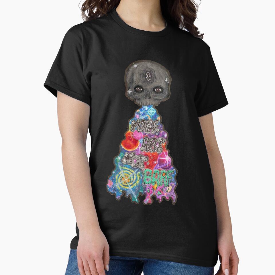 Make Art Not Barf Skull Rainbow Galaxy Illustration by ART AGAINST SOCIETY by Cali Vasaturo T-Shirts, Hoodie,... (Image 2)
