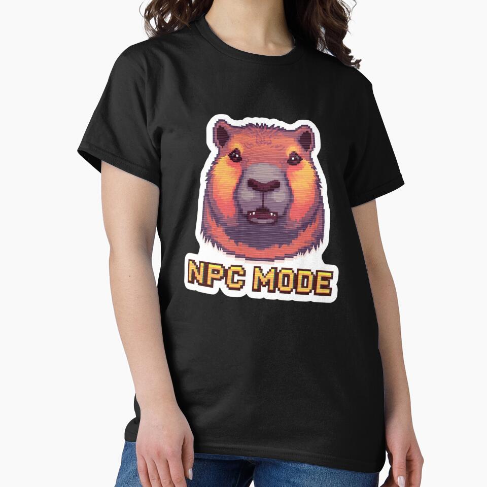 NPC Mode Capybara Sticker by shlepyart T-Shirts, Hoodie, Sweatshirt | BlankRebels.com (Image 2)