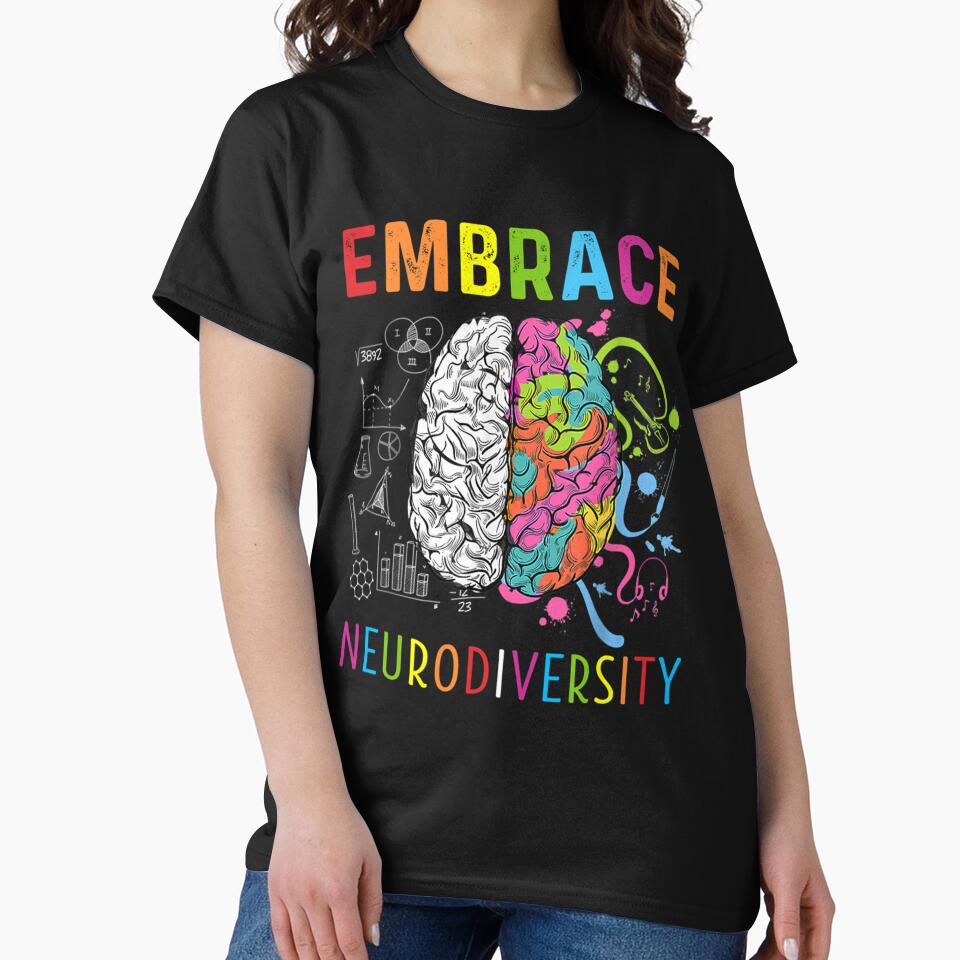 Embrace Neurodiversity Brain Embrace ADHD Autism ASD by hoiurara T-Shirts, Hoodie, Sweatshirt | BlankRebels.com (Image 2)