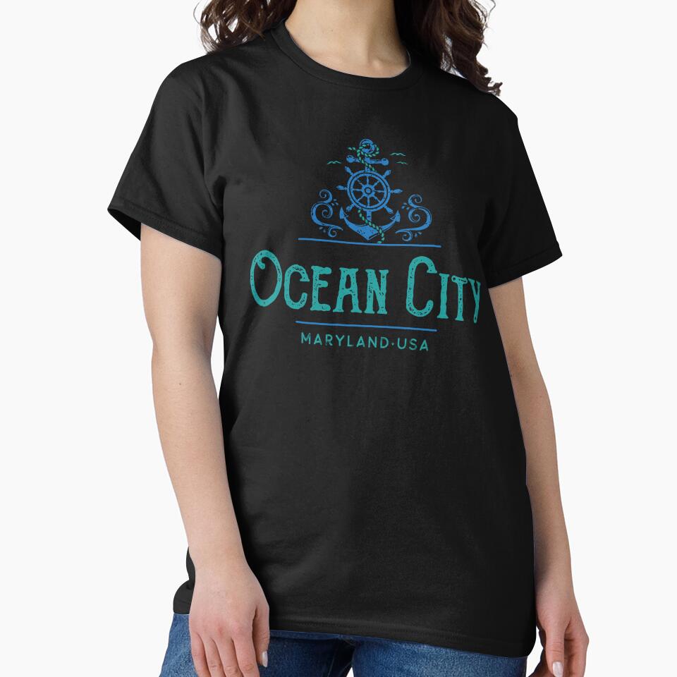 Ocean City Maryland Vintage Nautical Design by Futurebeachbum T-Shirts, Hoodie, Sweatshirt | BlankRebels.com (Image 2)