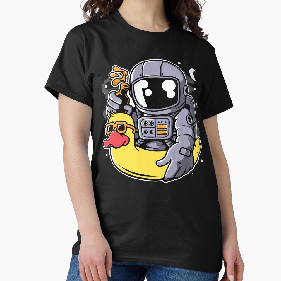 Astronaut Duck Balloon - Funny Outer Space Lovers by Desteroids T-Shirts, Hoodie, Sweatshirt | BlankRebels.com (Image 2)