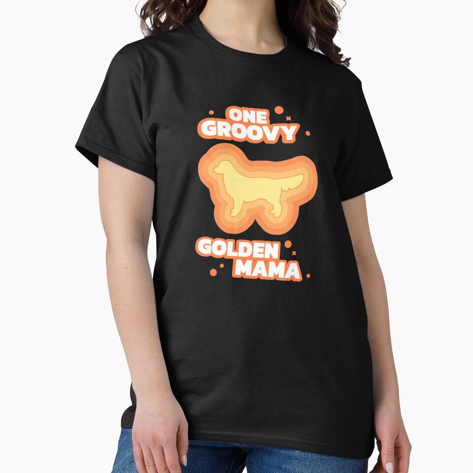One Groovy Golden Retriever Mama Retro 60s 70s by Guarddogdrive T-Shirts, Hoodie, Sweatshirt | BlankRebels.com (Image 2)