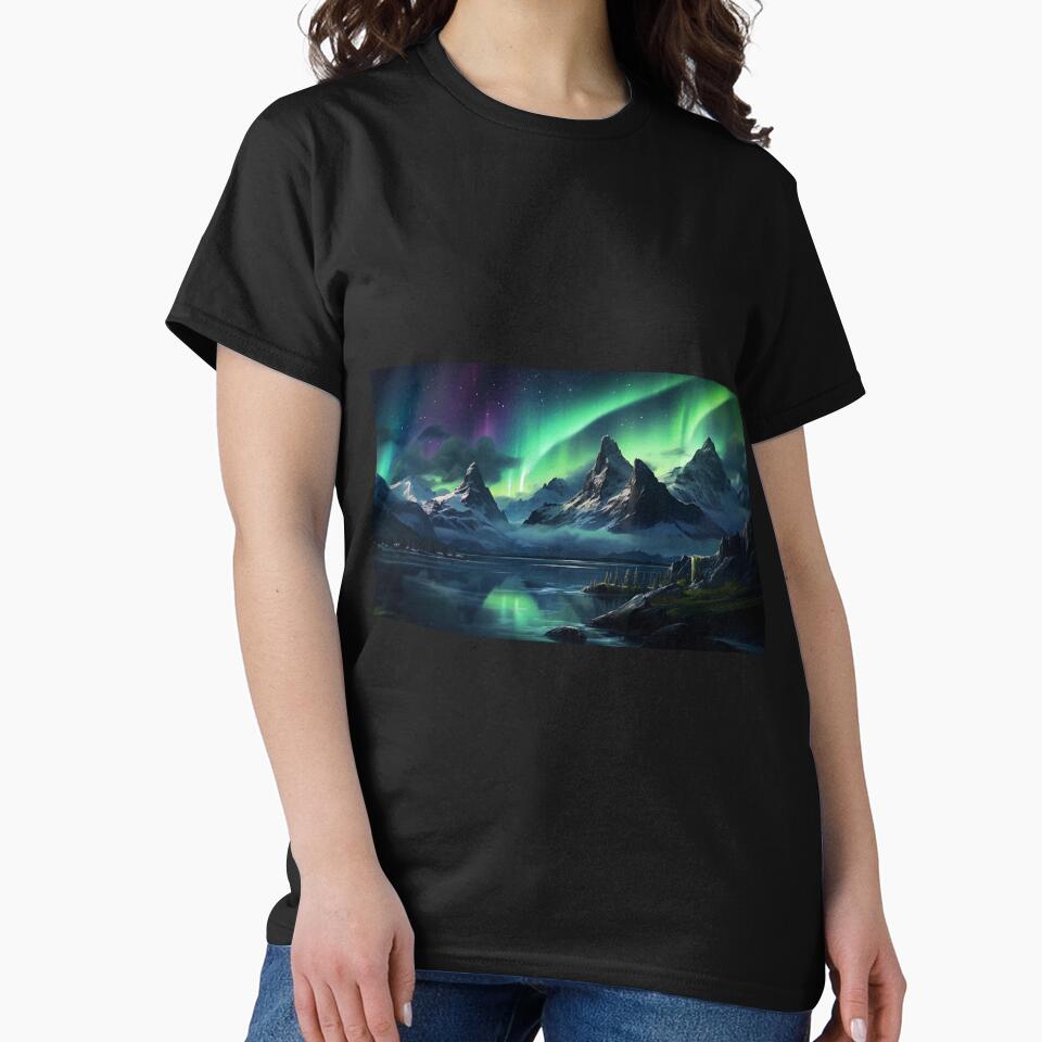 Fantasy Landscape - Aurora Dreamscape by Fantasy Masterpiece T-Shirts, Hoodie, Sweatshirt | BlankRebels.com (Image 2)