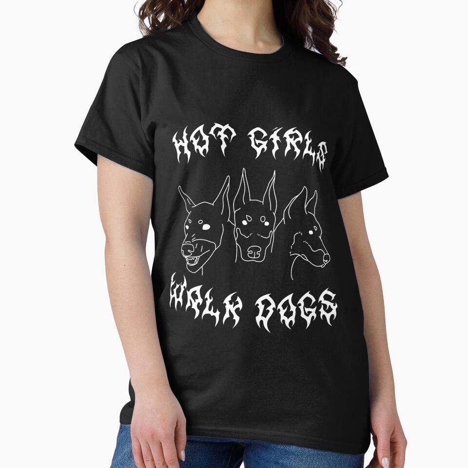 "Hot Girls Walk Dogs" Metal by Trail Waggers T-Shirts, Hoodie, Sweatshirt | BlankRebels.com (Image 2)