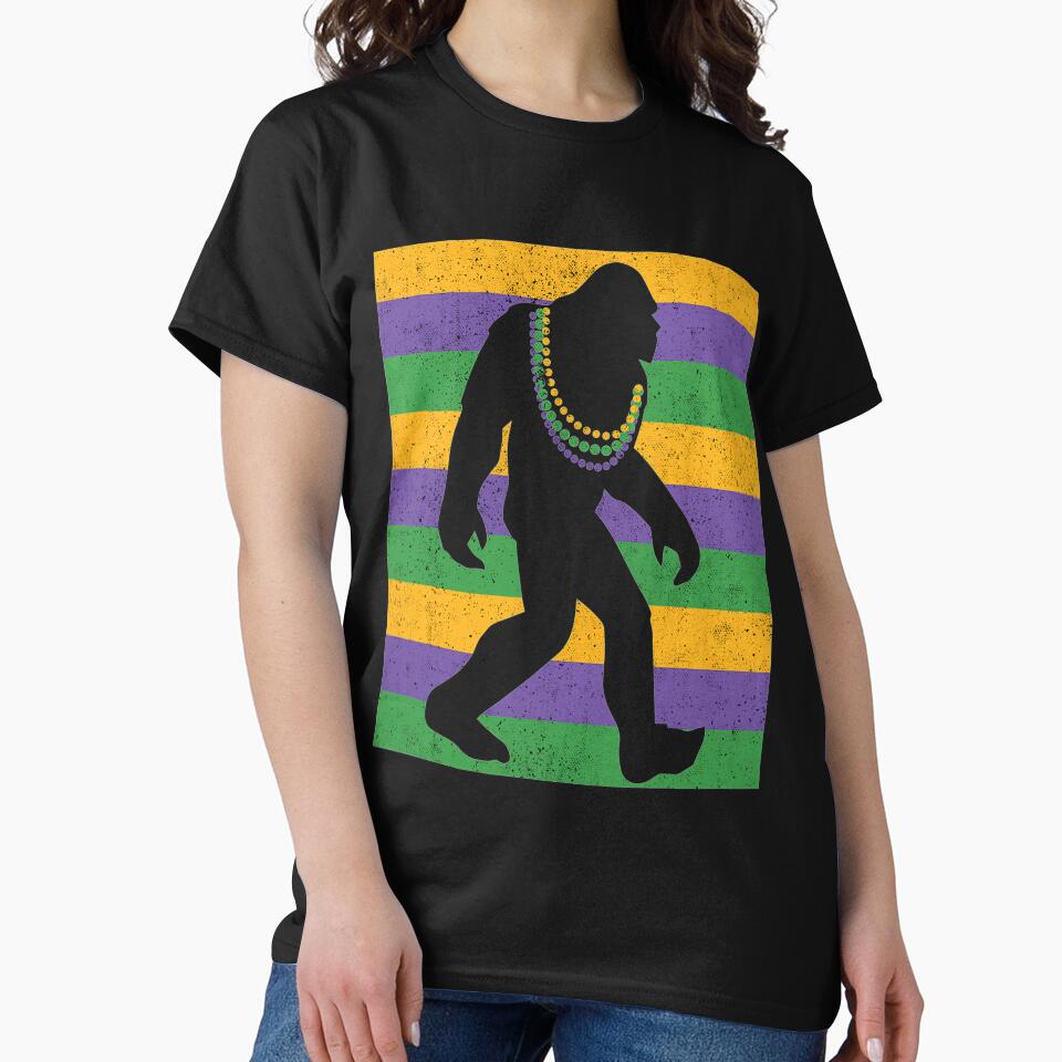 Sasquatch Bigfoot Mardi Gras by klawiter86322 T-Shirts, Hoodie, Sweatshirt | BlankRebels.com (Image 2)