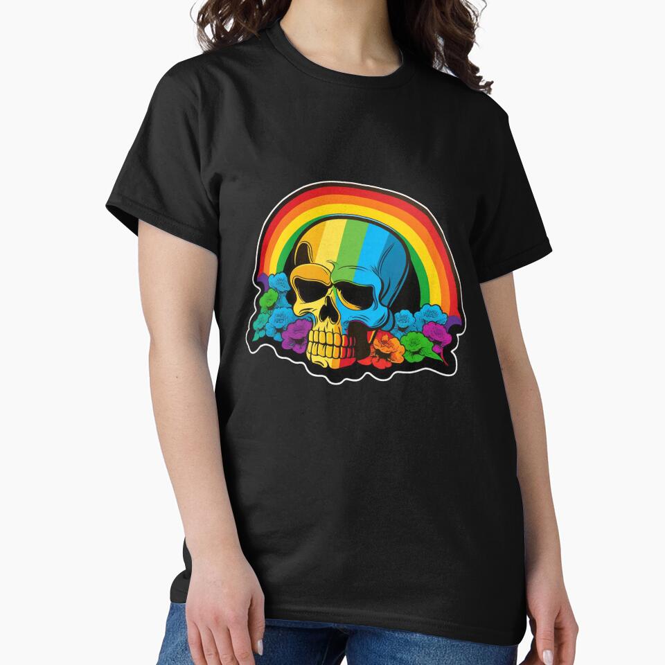 Skull Rainbow Lightning Bolt Flash Heavy Metal Cute T Shirt For Men Women Hoodie Sweatshirt Sticker Sticker by... (Image 2)