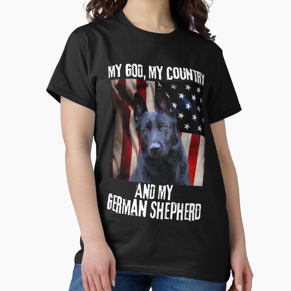 MY GOD, MY COUNTRY, AND MY GERMAN SHEPHERD by GermanShepMan T-Shirts, Hoodie, Sweatshirt | BlankRebels.com (Image 2)