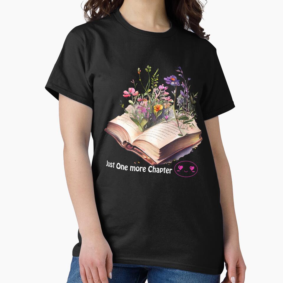 Book lovers Open book | Blossoming Pages: Aesthetic Book and Flower T-Shirt gift idea by lemamis Hoodie, Sweatshirt (Image 2)