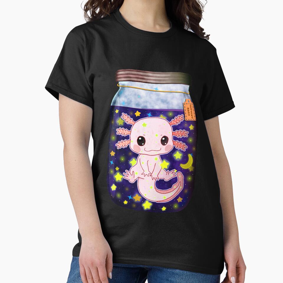 Cute Axolotl In Galaxy Jar by lazarosdesign T-Shirts, Hoodie, Sweatshirt | BlankRebels.com (Image 2)