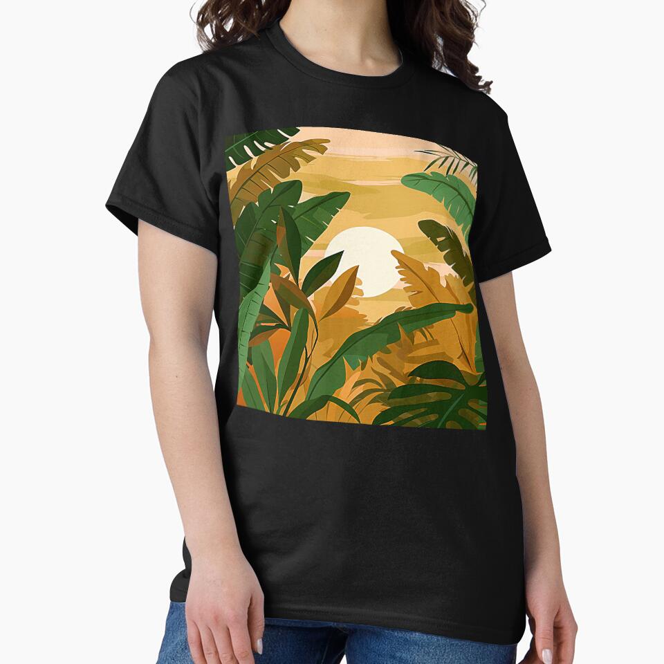 Fantasy Boho View Of Sunset Through Palm Leaves by DEC02 T-Shirts, Hoodie, Sweatshirt | BlankRebels.com (Image 2)