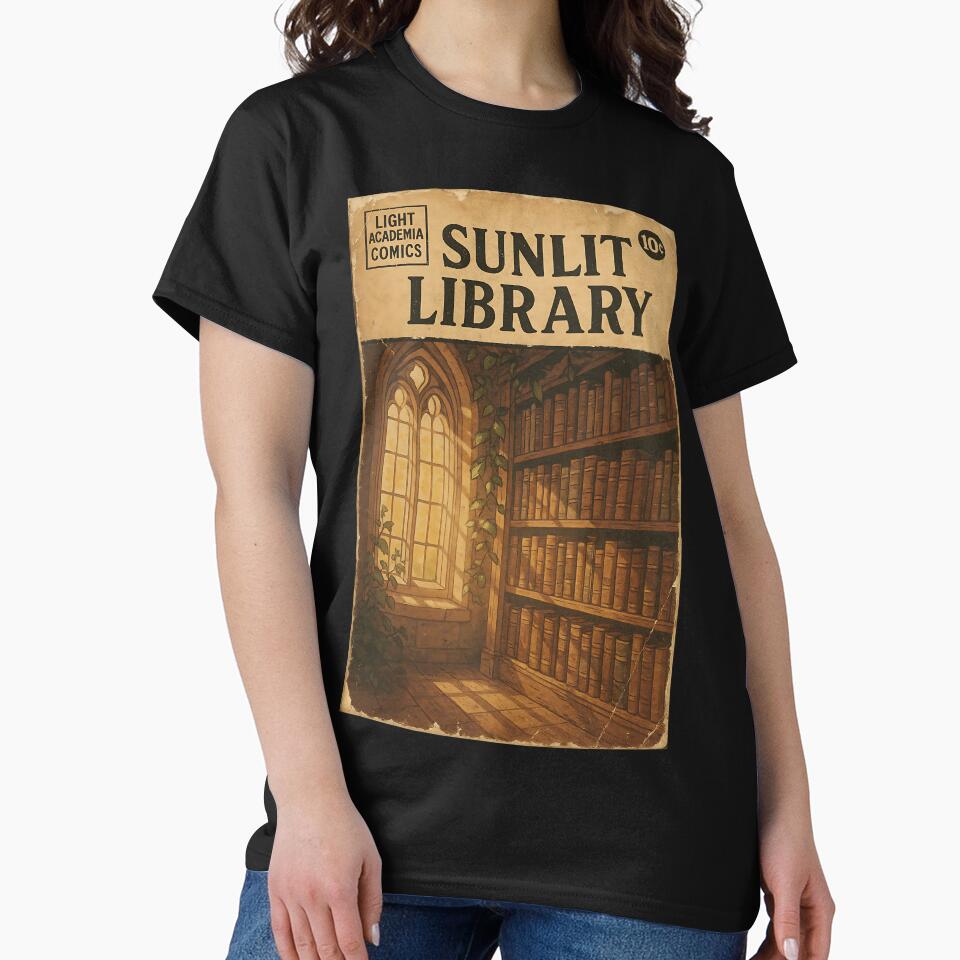 Light Academia: Sunlit Library by bapupa T-Shirts, Hoodie, Sweatshirt | BlankRebels.com (Image 2)