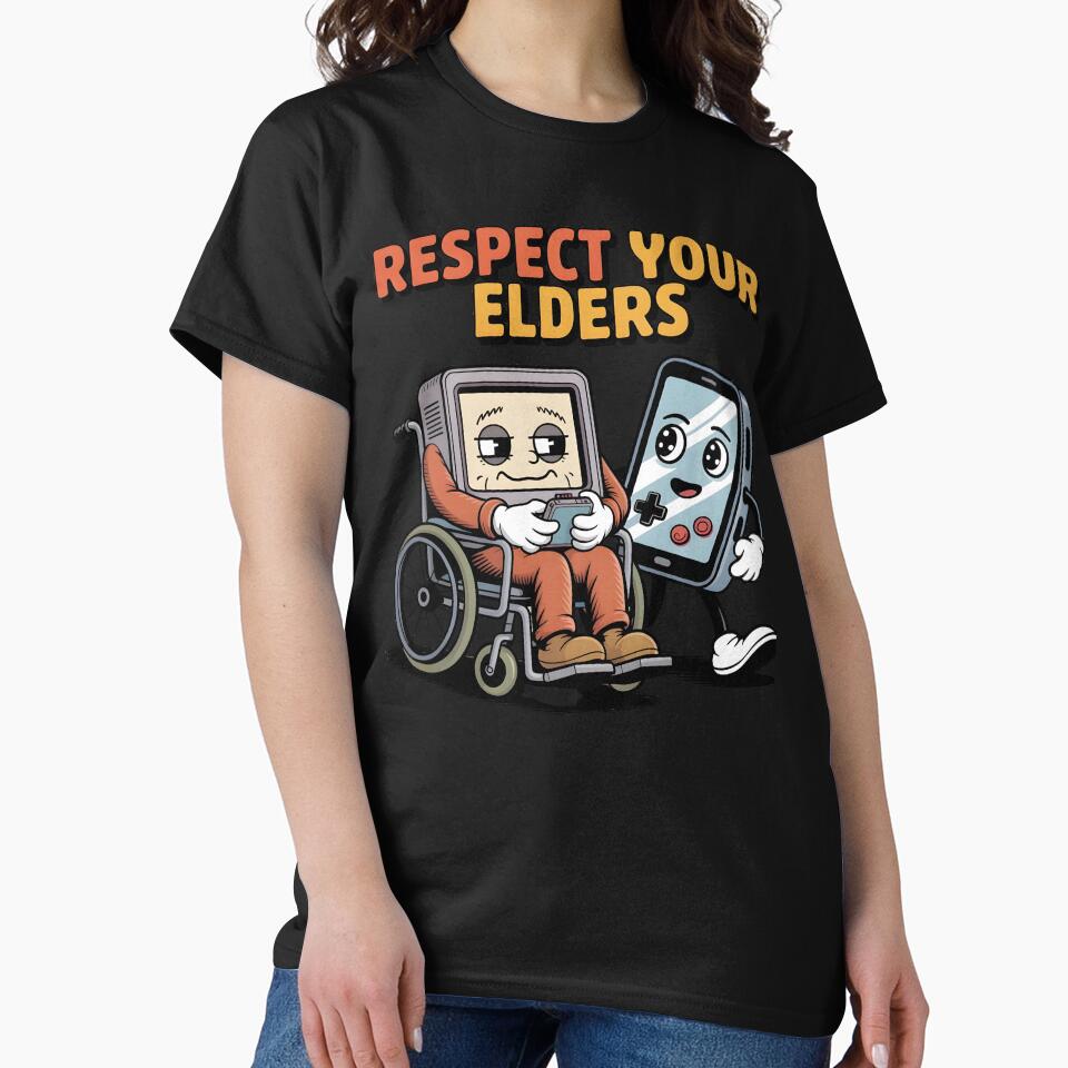 Respect Your Elders Gaming Control Retro – Funny Retro Gaming Quote by Redgiant87x T-Shirts, Hoodie, Sweatshirt (Image 2)