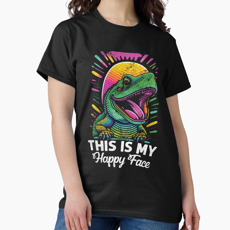 This Is My Happy Face Funny Bearded Dragon Lover by Trendy Valley T-Shirts, Hoodie, Sweatshirt | BlankRebels.com (Image 2)