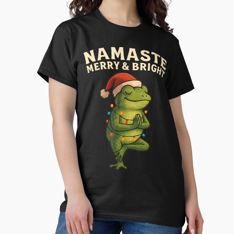 Funny Yoga Frog Lights Namaste T-Shirts, Hoodie, Sweatshirt