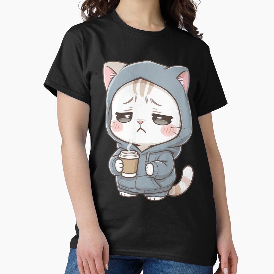 Monday Mood Coffee Cat | Cute Kawaii Chibi Cat Work Humor by ColorSplash123